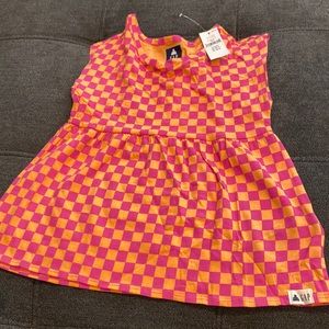 Gap kids orange and pink checkered toddler girl top 3T NWT